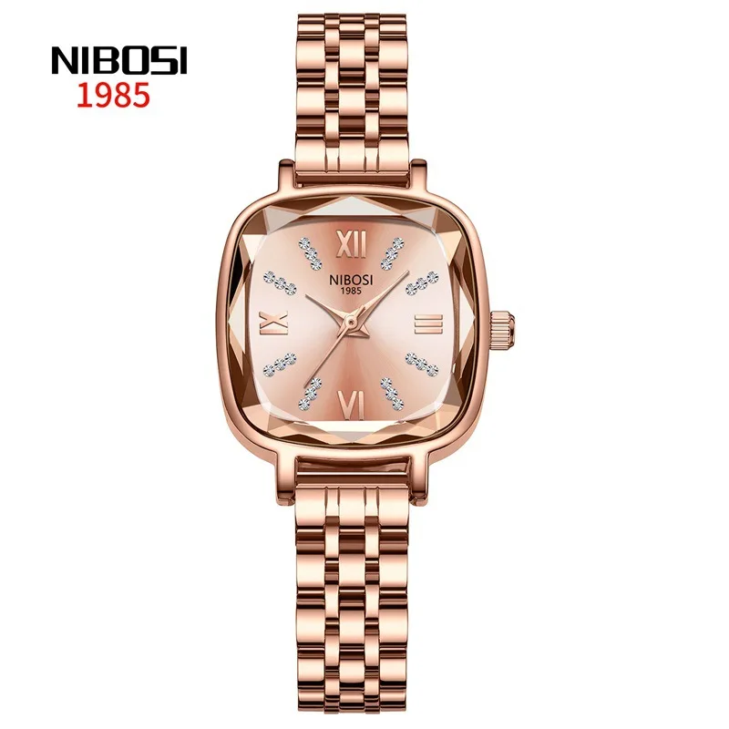 NIBOSI New Fashion Women Watches Top Brand Luxury Rose Gold Quartz Watch for Women Stainless Steel Waterproof Relogio Feminino