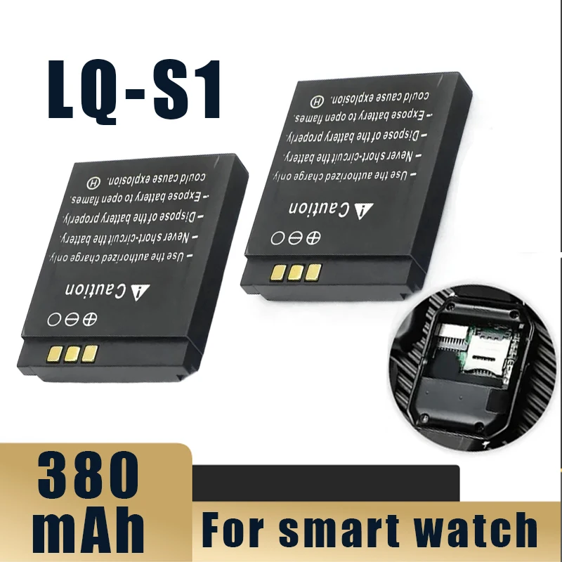 Аккумуляторная батарея 380 мАч для умных часов LQ-S1 для умных часов, счетчик моды QW09 DZ09 W8 A1 V8 X6, литиевые батареи