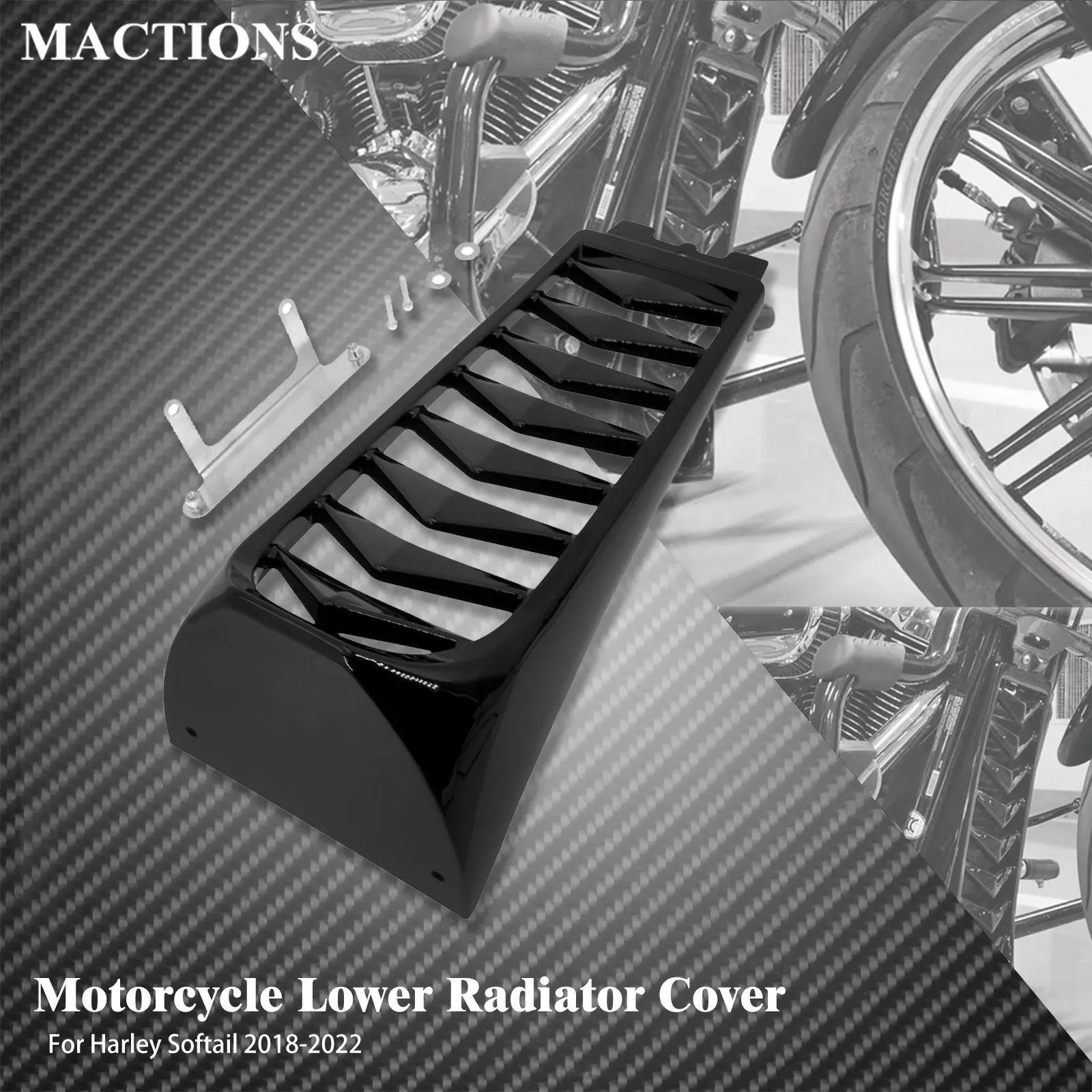 Przednia owiewka motocykla Spoiler dolna osłona chłodnicy dla Harley Softail Breakout FXBR Fat Boy Street Bob FLSTF 2018-2023 czarny