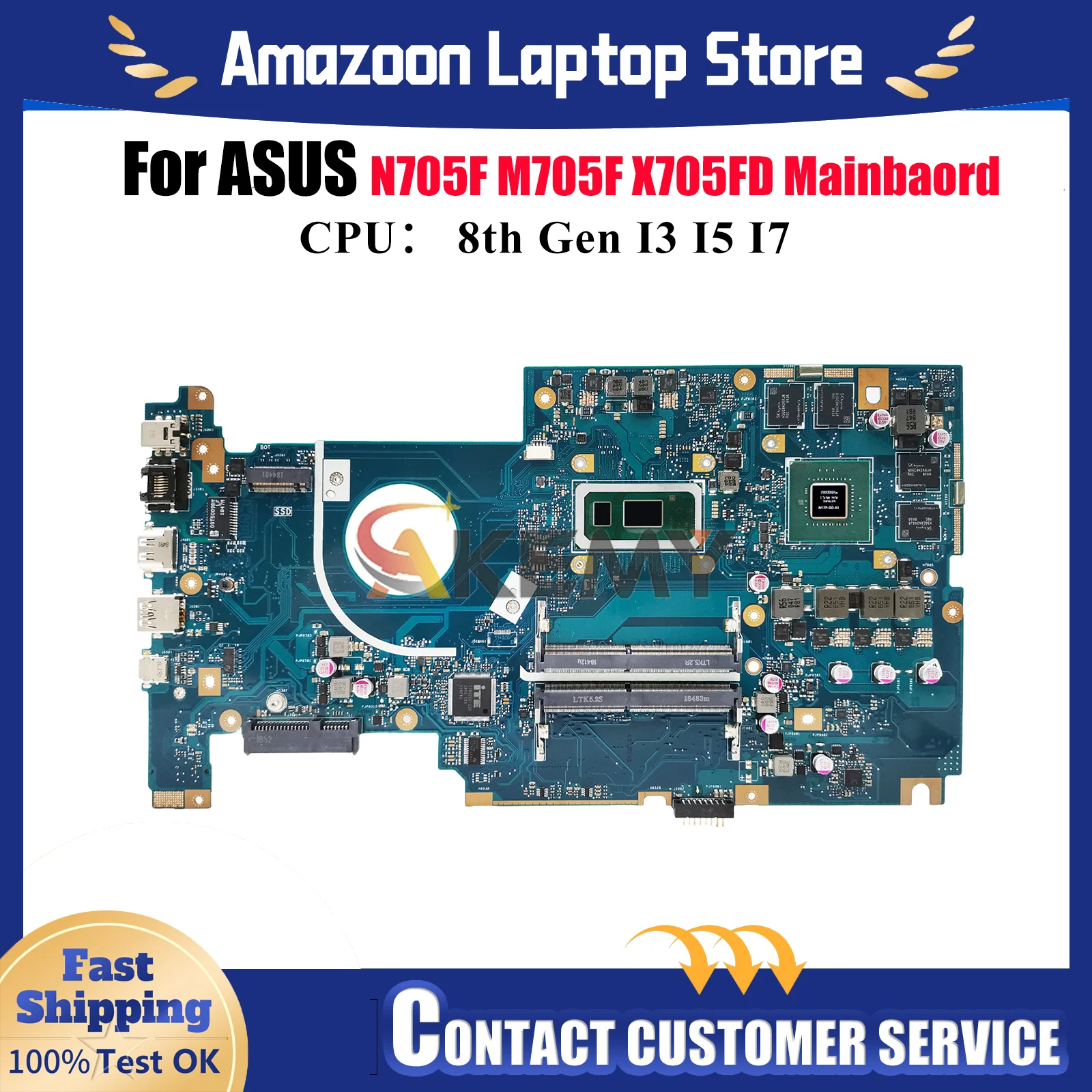 

X705FD Материнская плата для ноутбука ASUS VivoBook N705F M705F X705F X705FN Материнская плата для ноутбука с процессором I3 I5 I7 тест ОК быстрая доставка