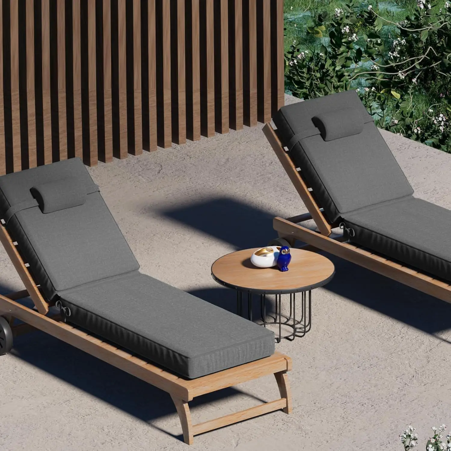 Outdoor lounge chair cushion with backrest A18 removable and washable waterproof and anti-fouling terrace chair cushion seat - view 6