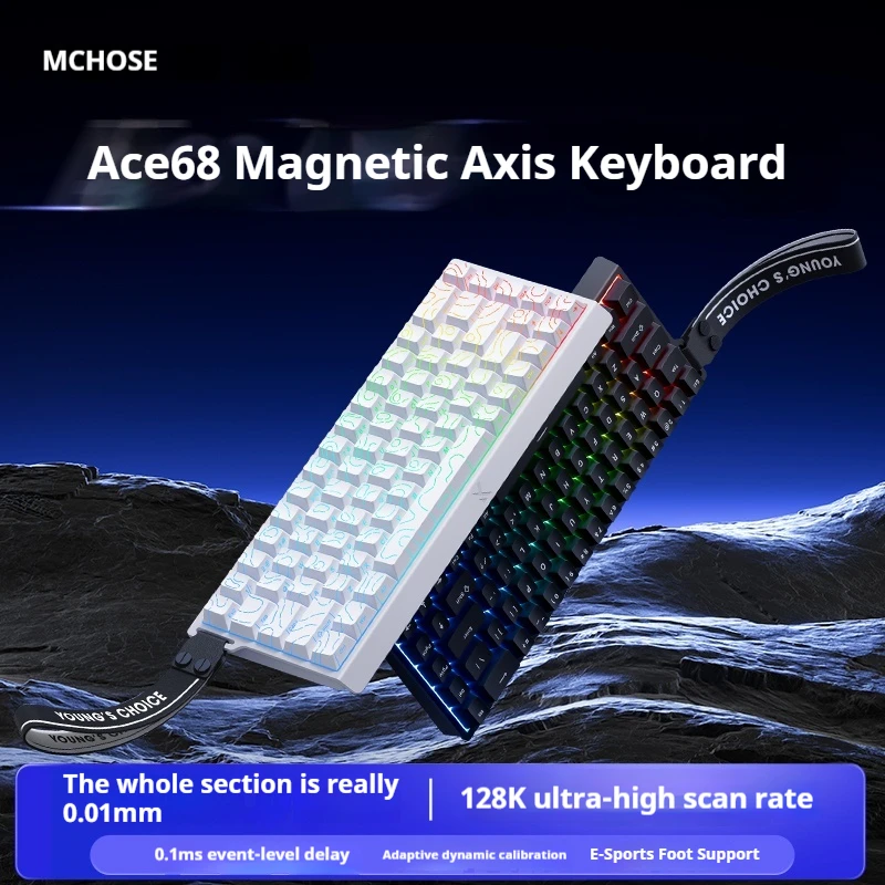 MCHOSE Ace68 Magnetic Axis Mechanical Keyboard Pro Specialized Esports Games Customization Desktop Computers Laptop Office Gift