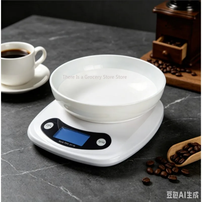 Balance de cuisine numérique 5 kg/1 g avec bol, affichage LED, balance alimentaire électronique pour la pâtisserie, la cuisine, le régime alimentaire, la pesée