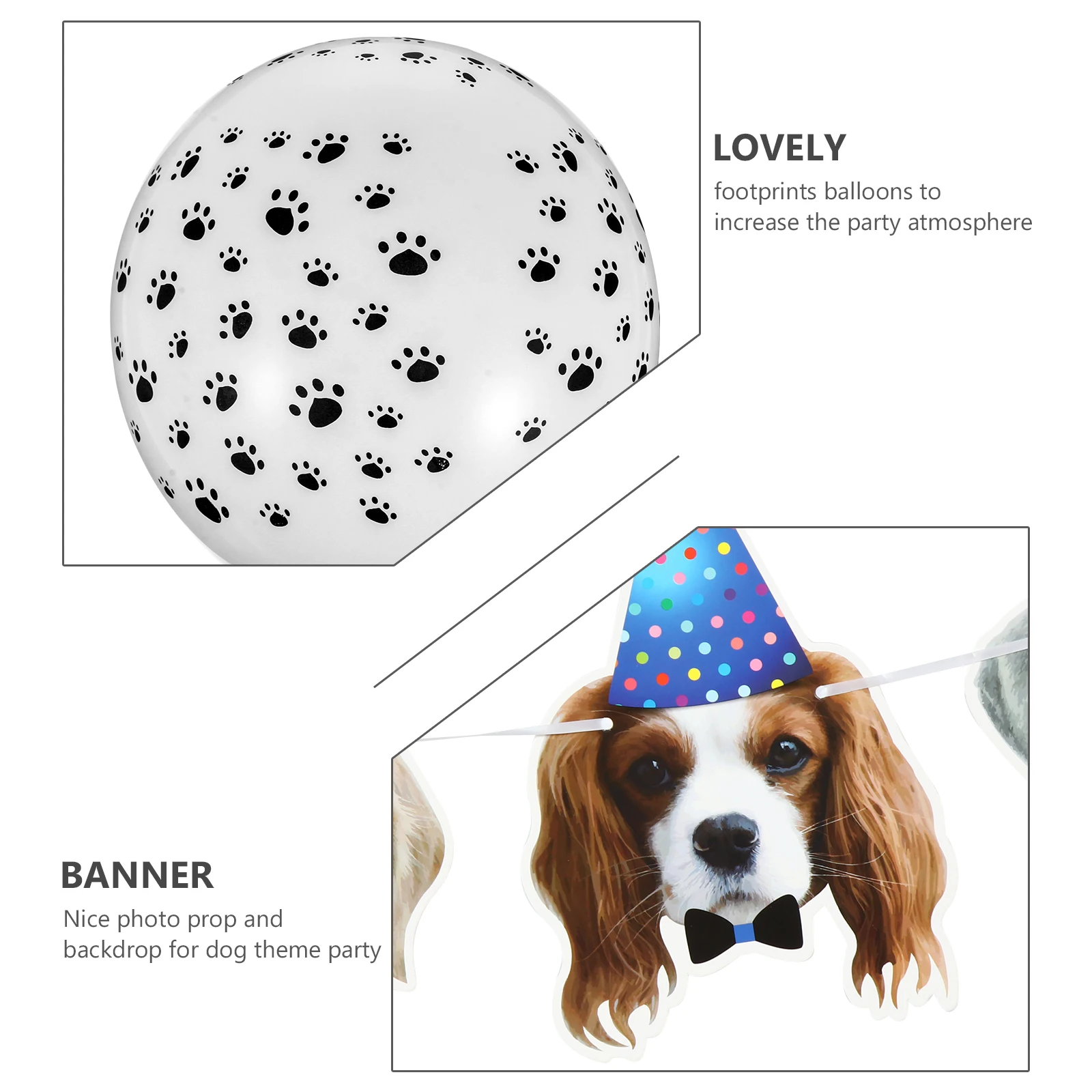 

Dog Footprint Balloons Dog Party Banner Reusable Pet Theme Decorations Photo Props Celebrations Supplies