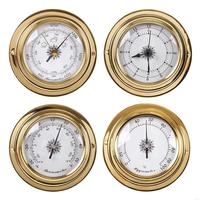 P0UE 4pcs/set Thermometer Hygrometer Barometer Watch Clock for Shell Marine for Weather Station 4 Inch
