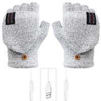 Heated Gloves USB Men Heater Running Typing Polyester (polyester Fiber) Fingerless Rechargable Laptop Work