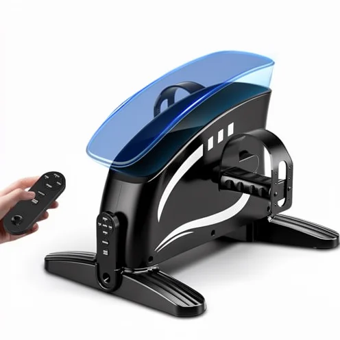 New Mini Exercise Bike for Seniors-Extra-Quiet Desk Model with LCD Screen 15 Speeds Electric 100kg Capacity European Plug
