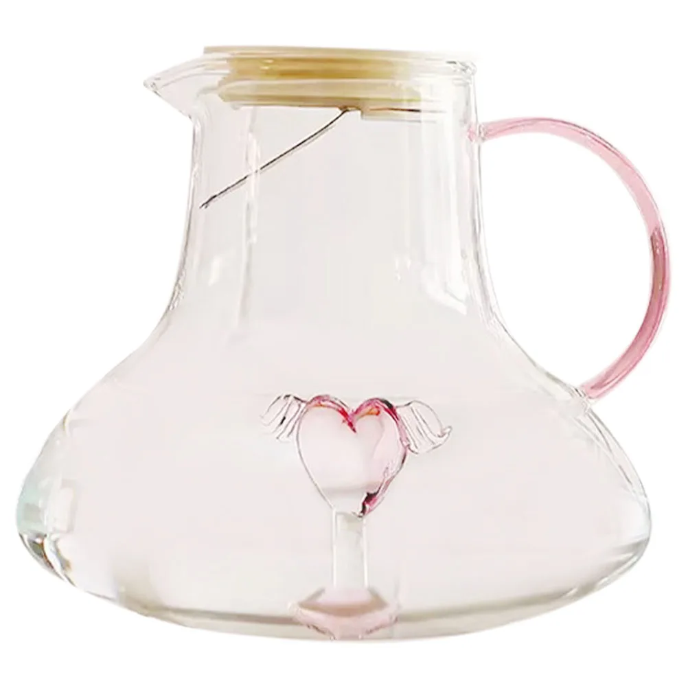 

Glass Water Carafe with Lid Large Capacity Cold Beverage Pitcher for Juice Iced Tea Lemonade Drink Dispenser Home Restaurant Use