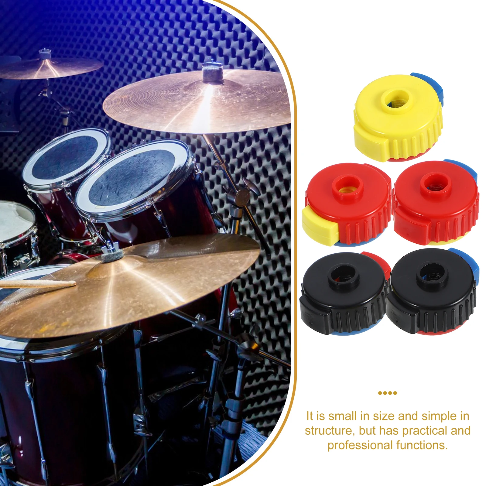 

5 Pcs Quick Release Cymbal Nut Yellow Installation Durable Spring Caps drum nut fixing buckle cymbal
