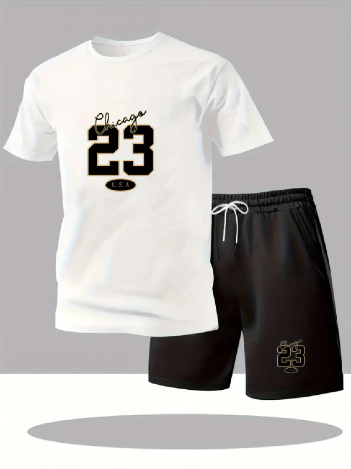 

The 2026 Men's casual short-sleeved T-shirt and shorts set is breathable and suitable for outdoor sports, running and fitness