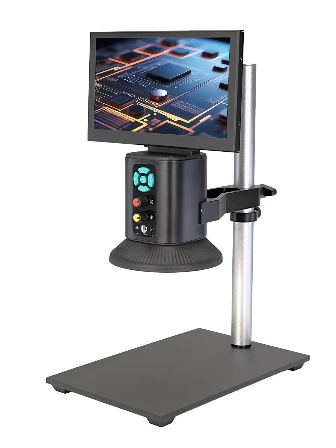 YIZHAN 7-Zoll-LCD-USB-Digitalmikroskop, Industrielle Inspektionskamera mit HD-Bildschirm, 60 LED Einstellbare Beleuchtung, USB-PC-Verbindung, Fernbedienung, All-in-One-Videomikroskop mit