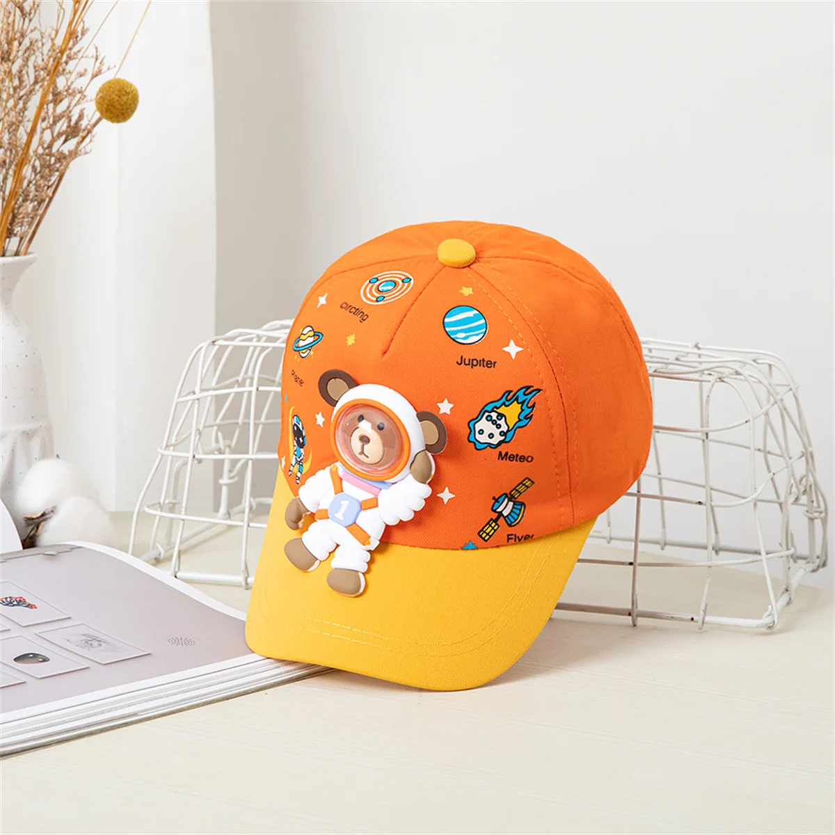 1pcs kids Fashion Baseball Caps For Cartoon cute Bear Retro Hip Hop Hat Unisex Street Adjustable Sun Visor Cap