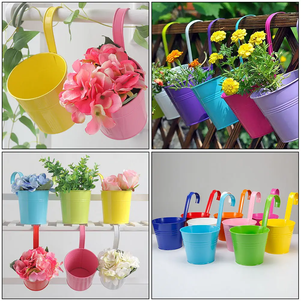 

2 шт. Декоративные железные подвесные кашпо для цветов, для дома, балкона, сада, для сухоцветов и шелковых цветов