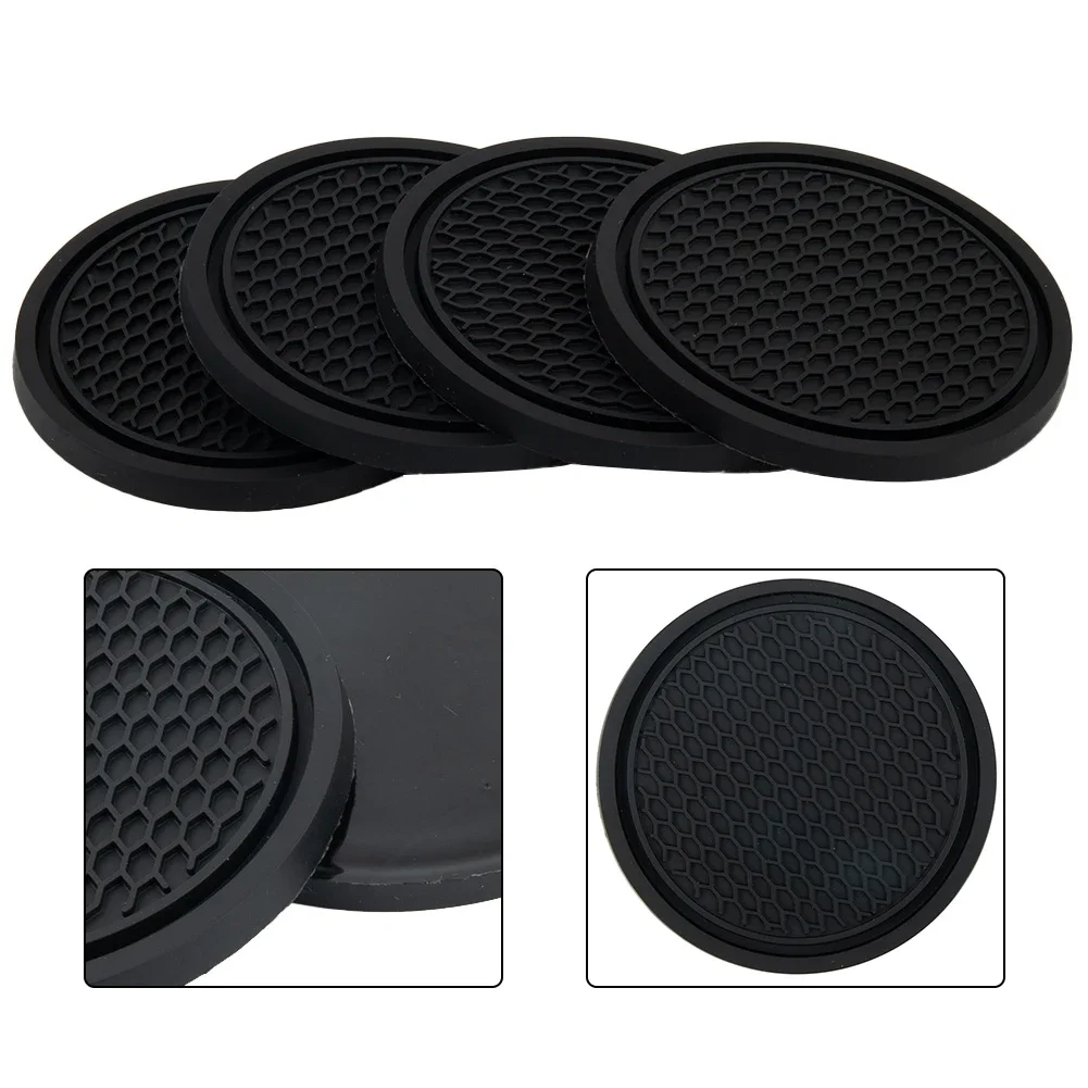 4 teile/satz 7 cm * 5 cm Neue Auto Tasse Halter Anti-Slip Silikon Einsatz Coaster Matte Universal Auto zubehör Schwarz Fit Für Die Meisten Autos