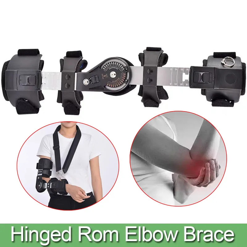 

Adjustable Hinged Rom Elbow Joint Fixation Brace-Shoulder Arm Sling Forarm Support Orthosis Splint Band Pad Unisex