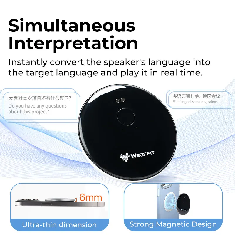 Smart Voice Translator 144 Languages Real-time Face To Face AI Translator for Business Study Travel