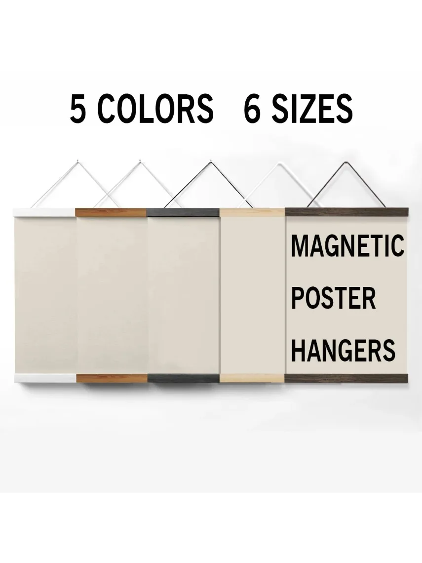 1 Stück Magnetischer Holz-Posterrahmen in 5 Farben für Fotos, Wandkunst, Leinwanddrucke, Gemälde aus Teak- und Kiefernholz für Wohnzimmer-Dekoration