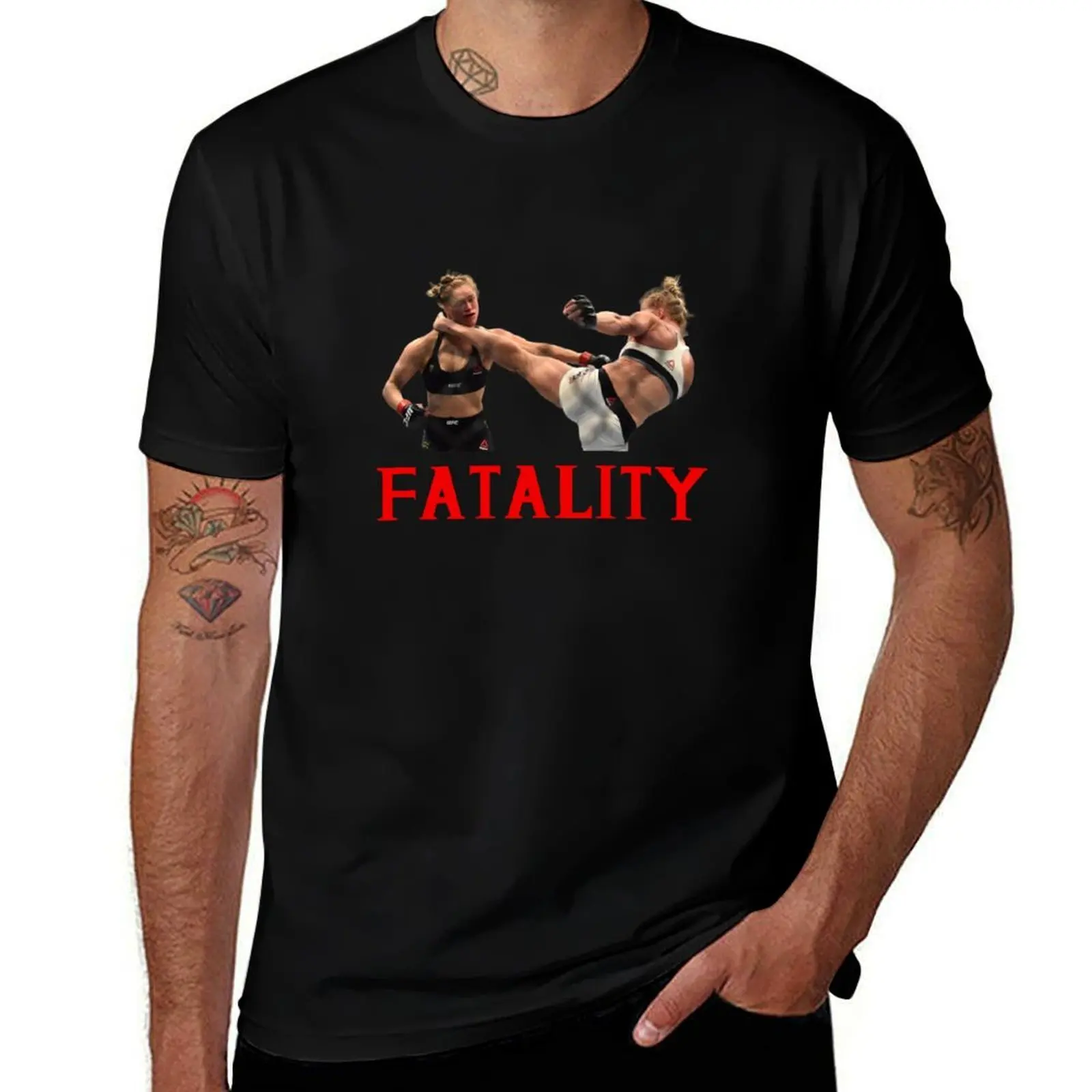 Holly Holm FATALITY KO Ronda Rousey T-Shirt Stylish Graphic Short Sleeve Top