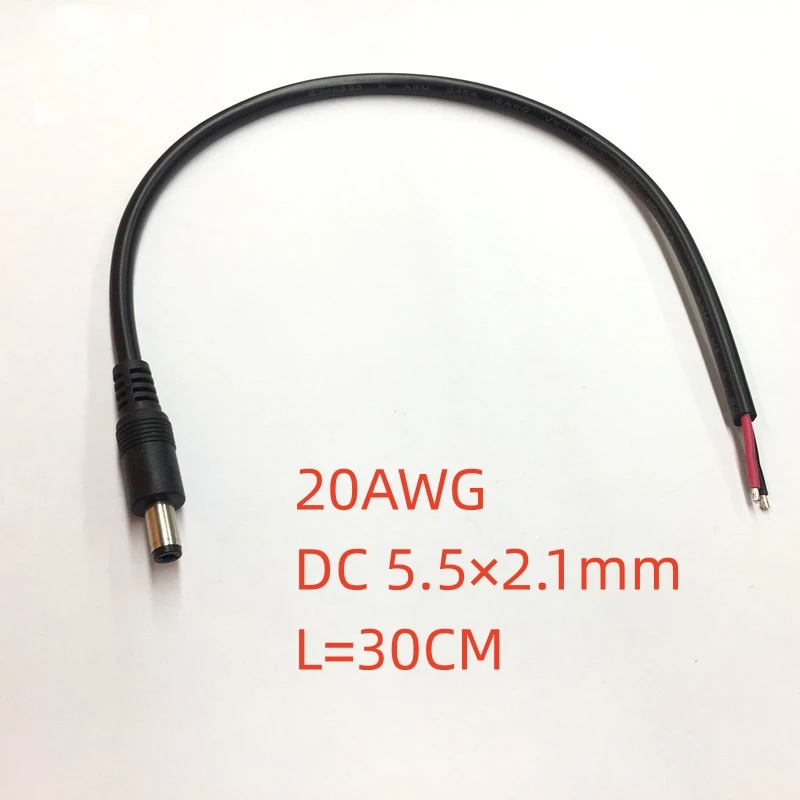 DC Fork Cable 5.5×2.1mm Male Dc Power Split Cable 20awg  Wire Surveillance Camera Power Supply/led Power Connector F2