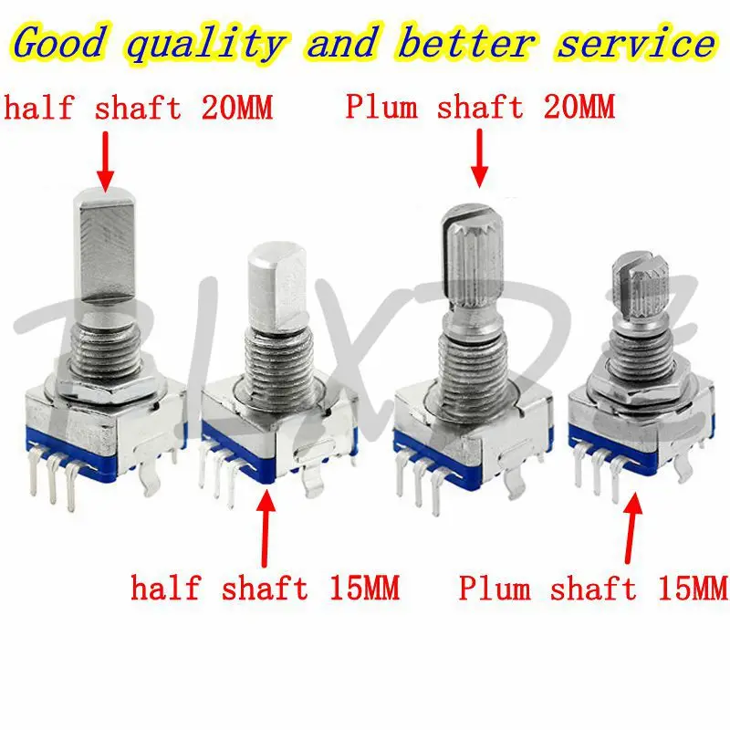 10PCS Ec11 Rotary Encoder Switch 5pin 20/15mm Plum blossom shaft half shaft With switch 20Bit Pulse Digital Signal Potentiometer