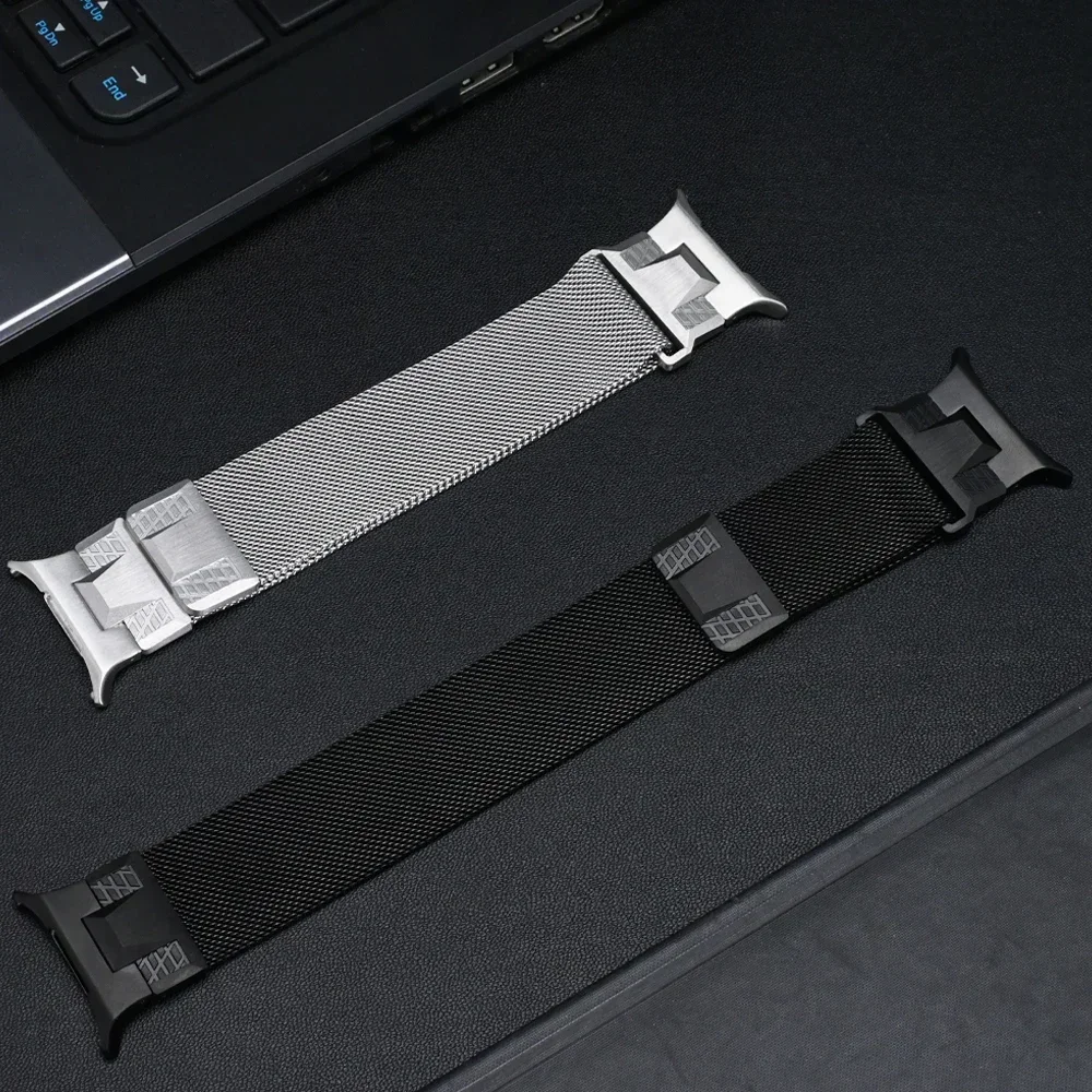 Milanese de estilo Mecha de lujo para Samsung Galaxy Watch Ultra 47mm correa de acero inoxidable para Galaxy Ultra NO Gaps banda de extremo curvado