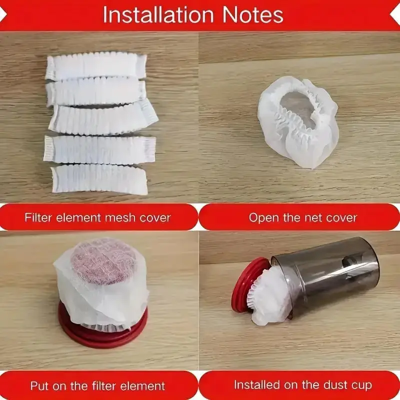 Washable Non-woven Fabric Cover 100pcs Disposable Vacuum Cleaner Filter Protective Cover for Handheld Vacuum Cleaner Accessories