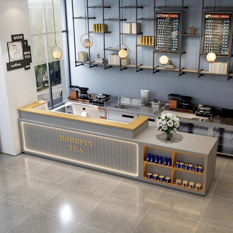 

Simple milk tea coffee Reception Desks fruit beauty Reception Desks women's clothing care Office Furniture receptie ZY40JDT