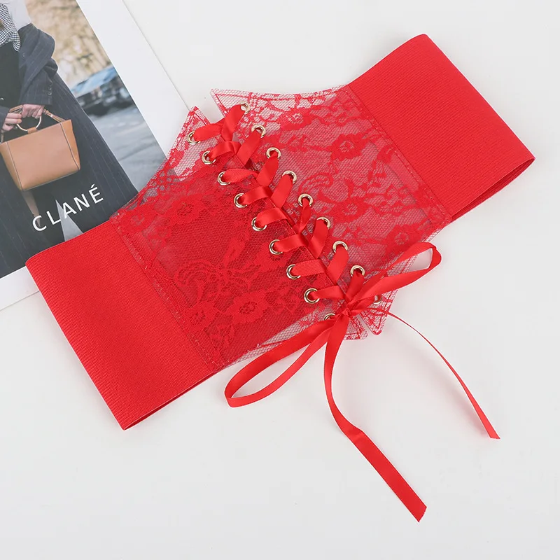 패셔너블한 여성용 레이스업 코르셋 벨트, 캐주얼 착용 및 특별한 경우에 적합한 레트로 스타일