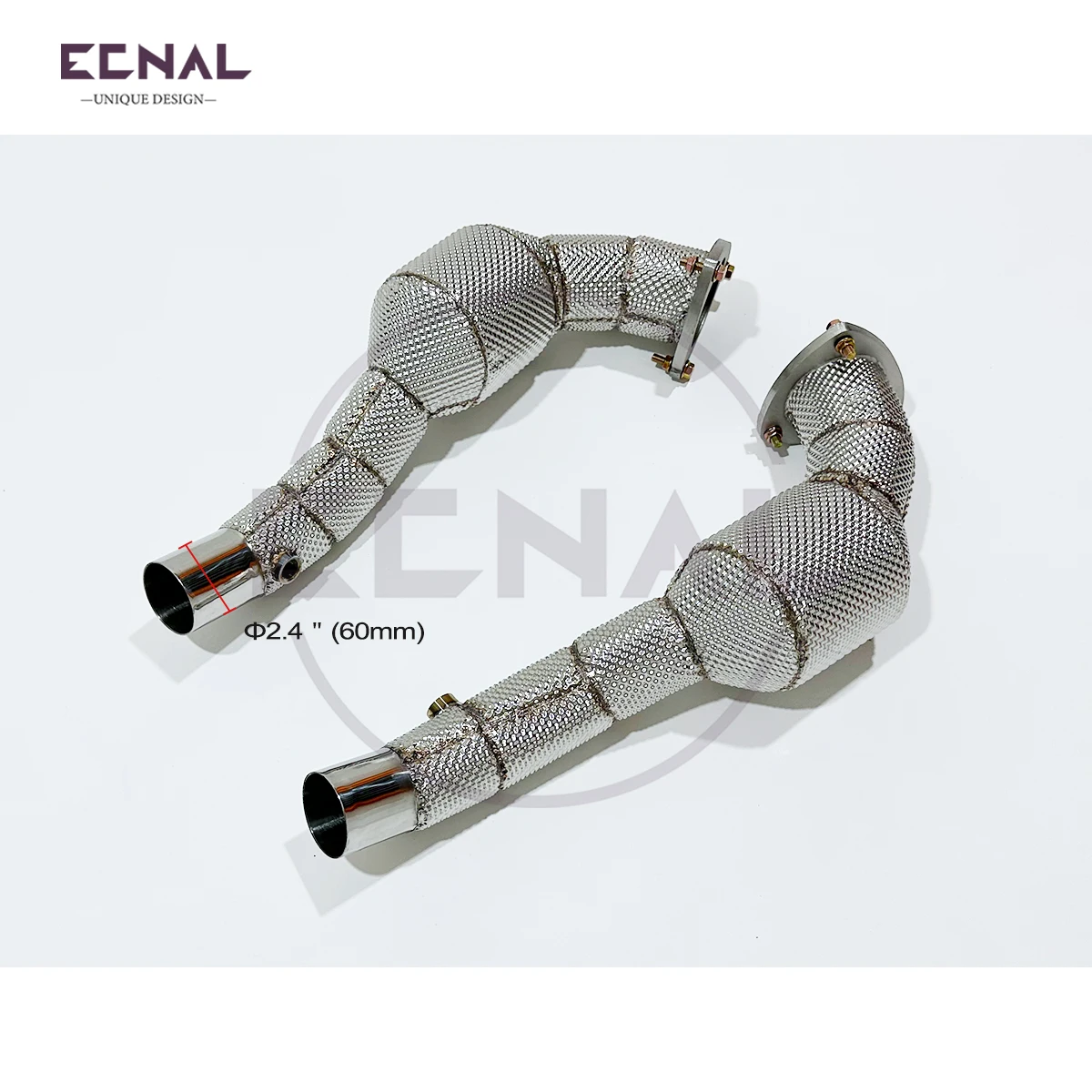 

Ecnal Exhaust Downpipe with Heat Shield SS304 Car Sport Exhaust Pipe System for Ferrari California 4.3L 2009-2013