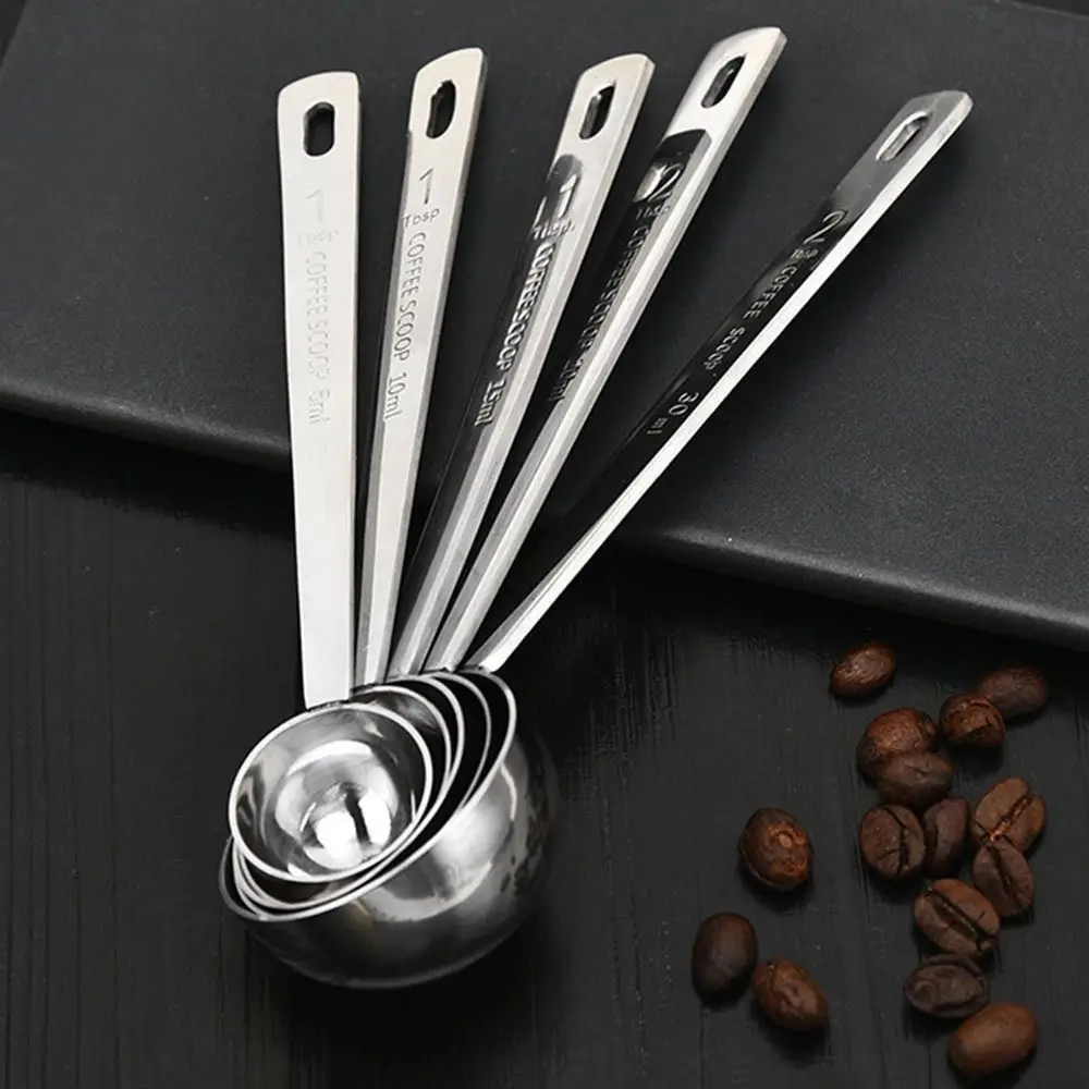 Durable Stainless Steel Measuring Spoon Blending 5/10/15/20/30ML Powder Spoon Thicken Tablespoon Powdered Milk