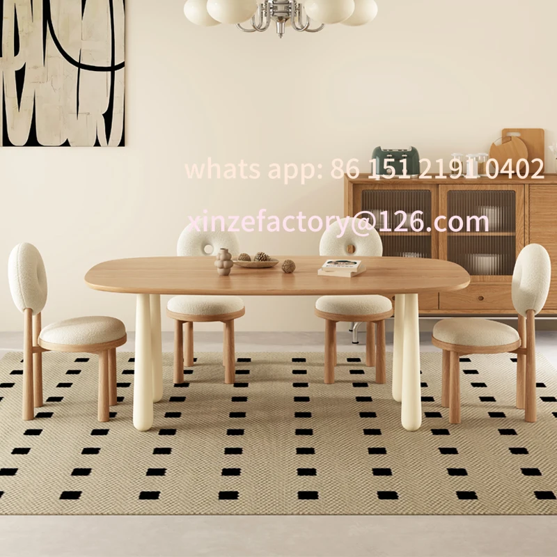 

Customizable French Cream Oval Wood Dining Table