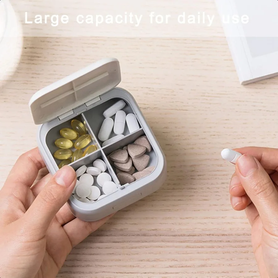 علبة حبوب صغيرة، صندوق حبوب لطيف للسفر، منظم حبوب الدواء اليومي، حاوية حبوب جميلة محمولة لجيب المحفظة، حامل دواء مدمج