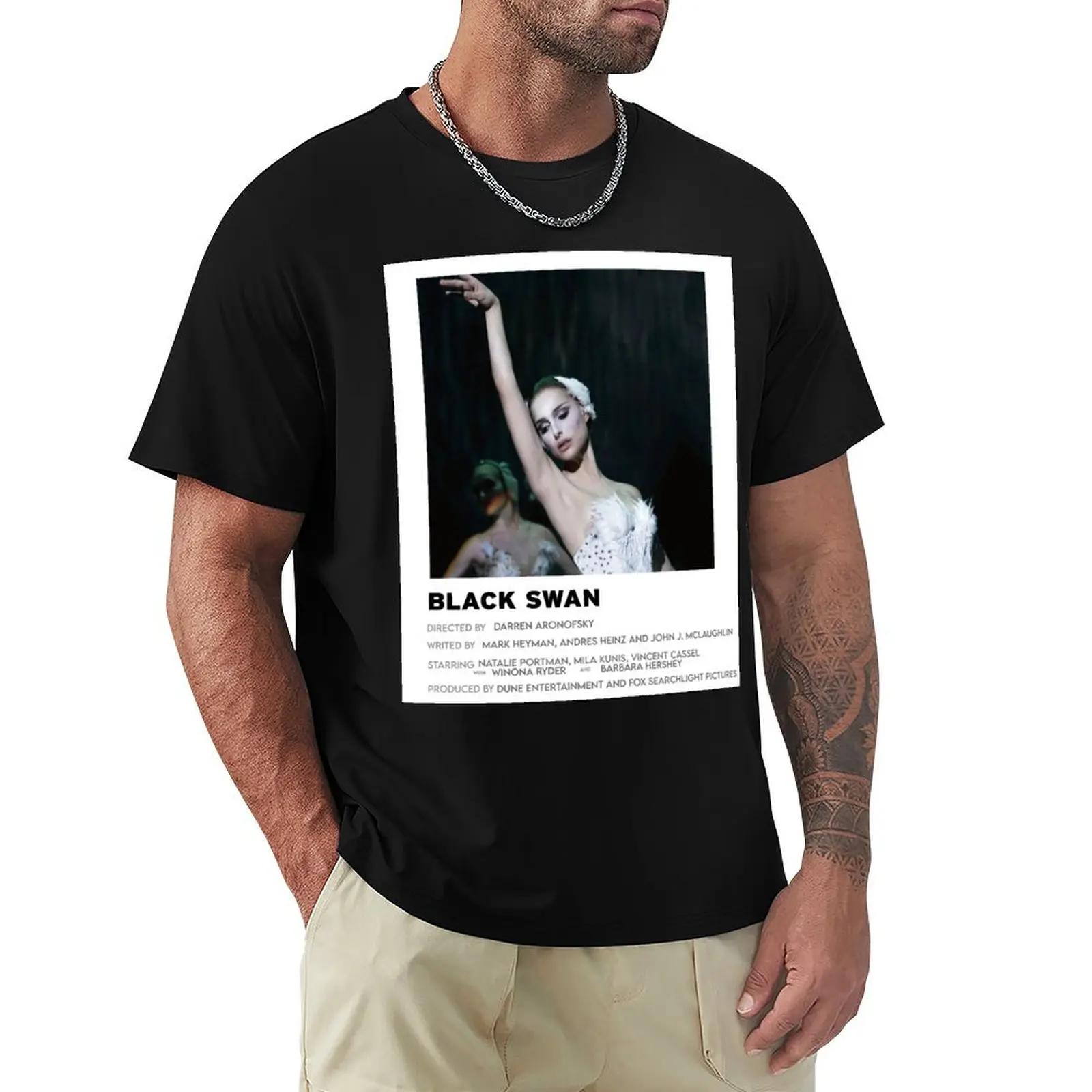 

Black Swan Minimalist Poster T-Shirt Casual Daily Wear Short Sleeve Top