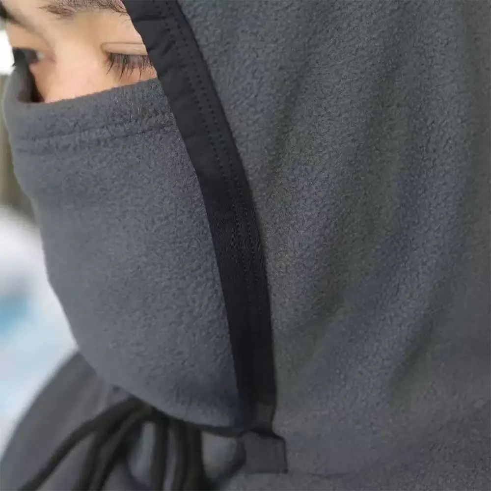 Modna polarowa zimowa czapka zintegrowana z szalikiem, ochrona uszu, ciepła kominiarka, miękki, swobodny zestaw szalika z kapturem dla kobiet i mężczyzn.