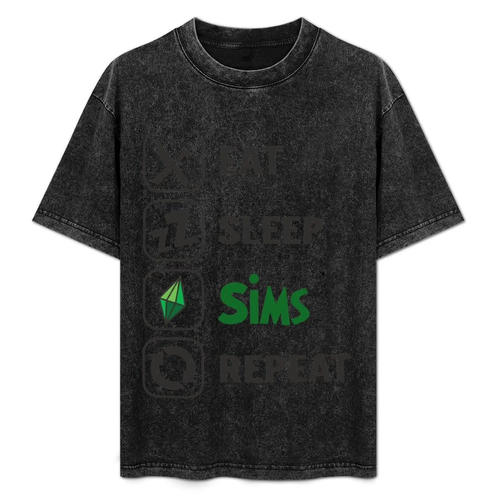 

Eat Sleep Sims RepeatThe Sims T-Shirt designer shirts blue lock tops mens t shirts