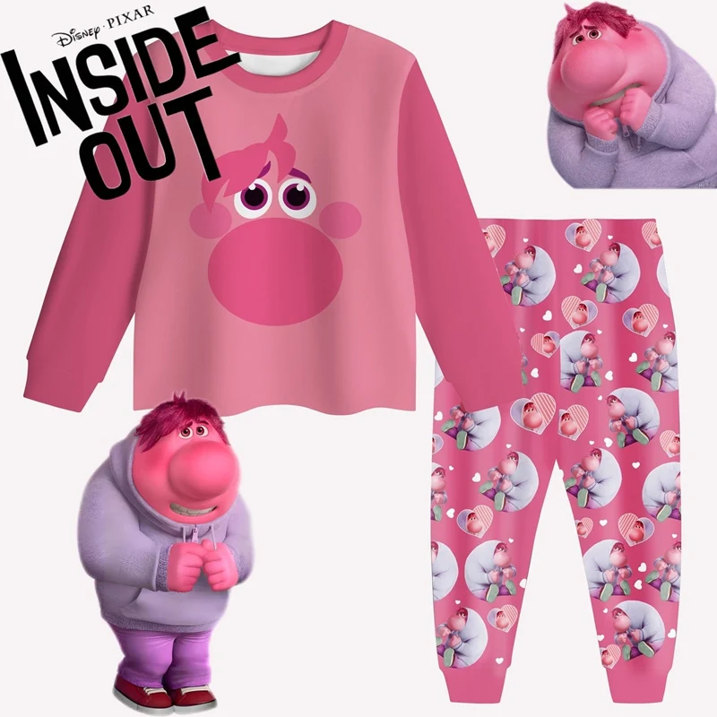 

2pcs/set Disney Cartoon Inside Out 2 Long Sleeve Pants Suit Anime Embarrassment Casual Outfits for Children Girls Birthday Gifts