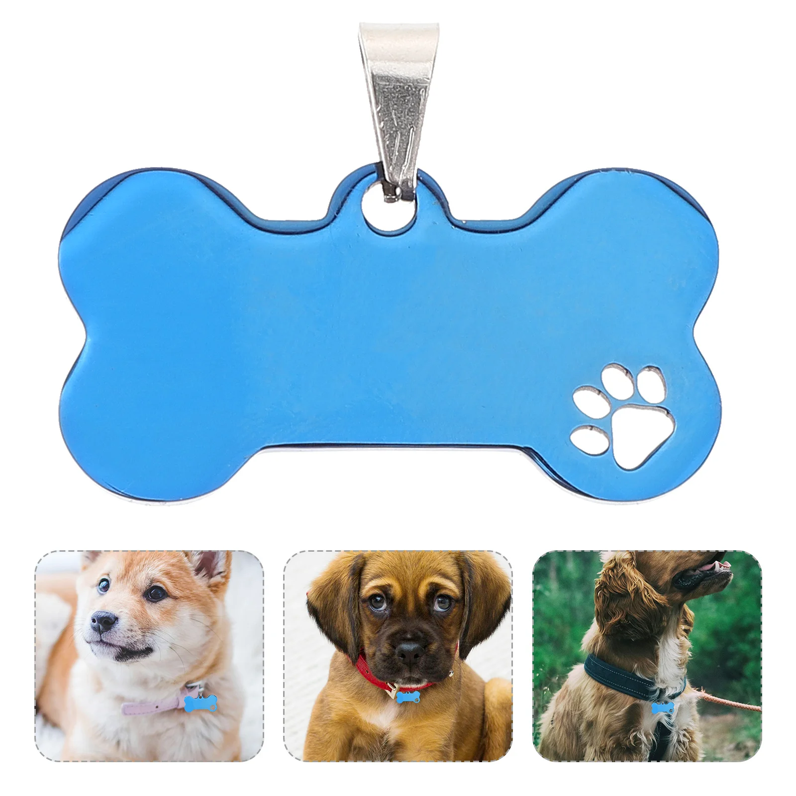

4Pcs Shape Tags Stainless Steel Durable Engraved Dog Collar Id Tags for Puppies Small Dogs Cats Dog Collar Name Tag