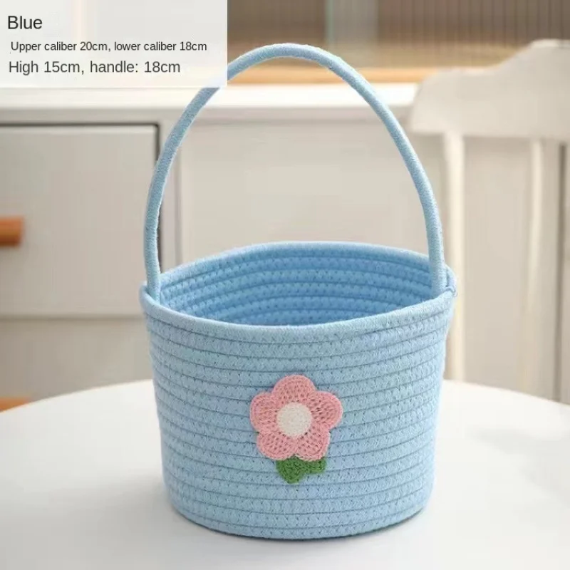 Cartoon Rattan Storage Picnic Fruit Hanging Woven Basket