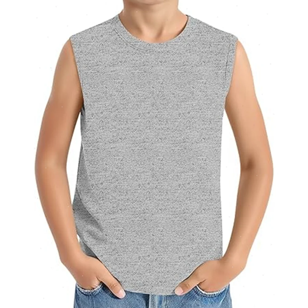 Children’s Summer T-shirts Boys Girls Vests Sleeveless Solid Tee Tops 100% Cotton Comfortable Kids Tank Tops Clothes White 3-14Y 6 Children's Summer T-shirts Boys Girls Vests Sleeveless Solid Tee Tops 100% Cotton Comfortable Kids Tank Tops Clothes White 3-14Y 6