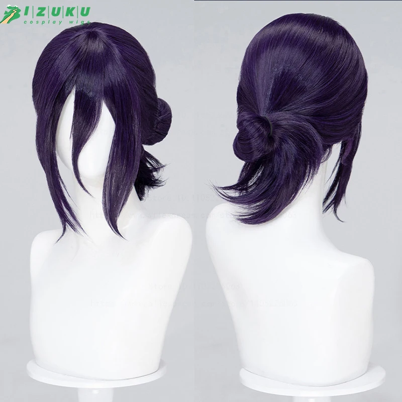 Perruque de cosplay Anime Rezee de haute qualité, cheveux violets de 35 cm, perruque synthétique résistante à la chaleur + bonnet de perruque