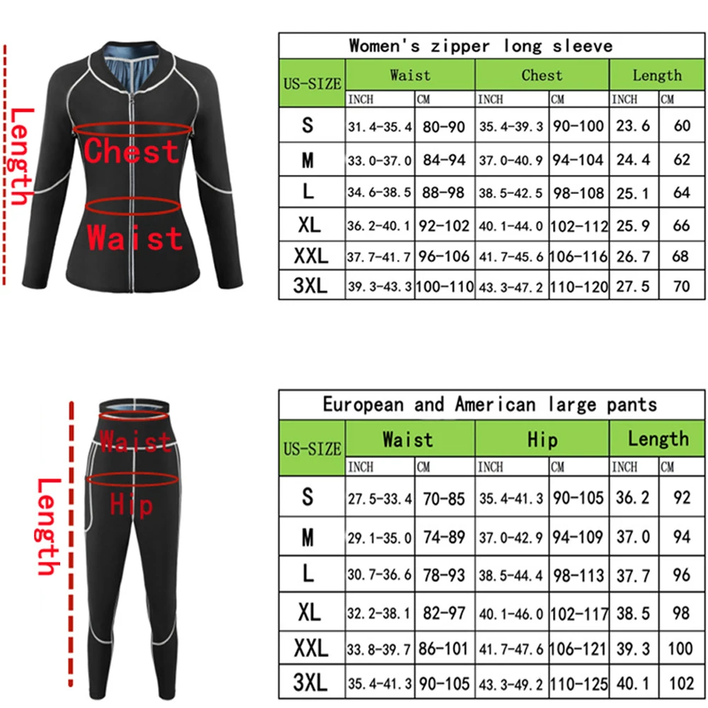 GAOYAPO Women’s Sauna Suit Weight Loss Sweat Suit, Top & Pants Sweatshirt Set, Workout Body Shaper for Gym Fitness view 3