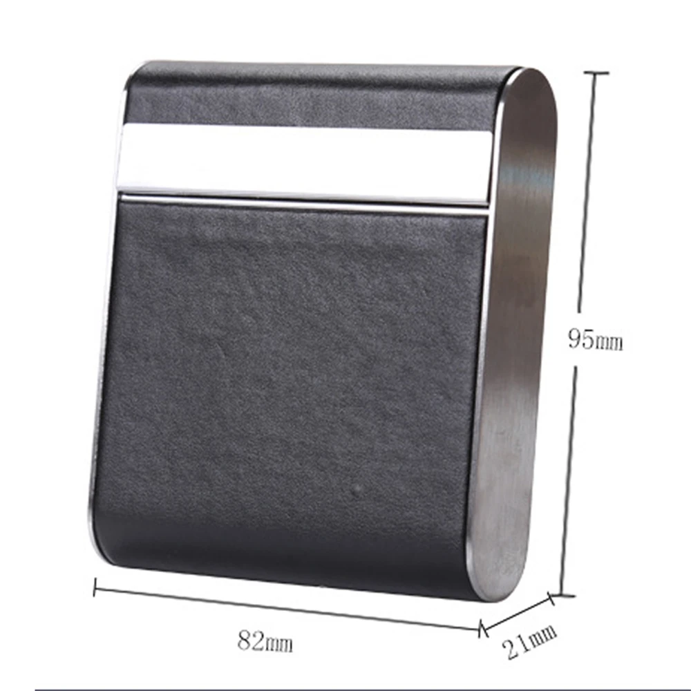 Stainless Steel Flip Cover Cigarettes Case Hold 20pcs 84mm Cigarette Tobacco Holder PU Cigarette Storage Box Men Smoking Gadgets