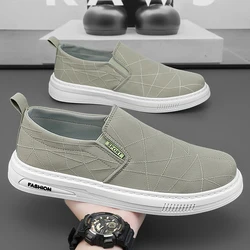 Summer Canvas Loafers Shoes For Man‘s Classic Breathable And Comfortable Slip-On Walking Sneakers Boat Shoes