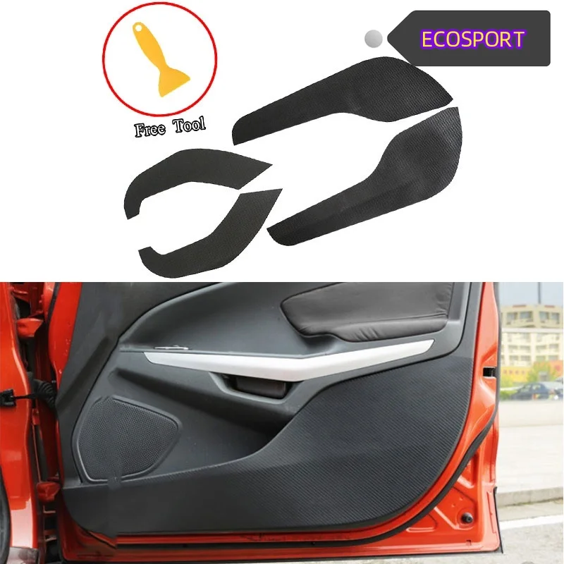 Carbon Fiber Car Door Panel Sticker for Ford Ecosport 2013 - 2020 Door Protector Sticker Accessories