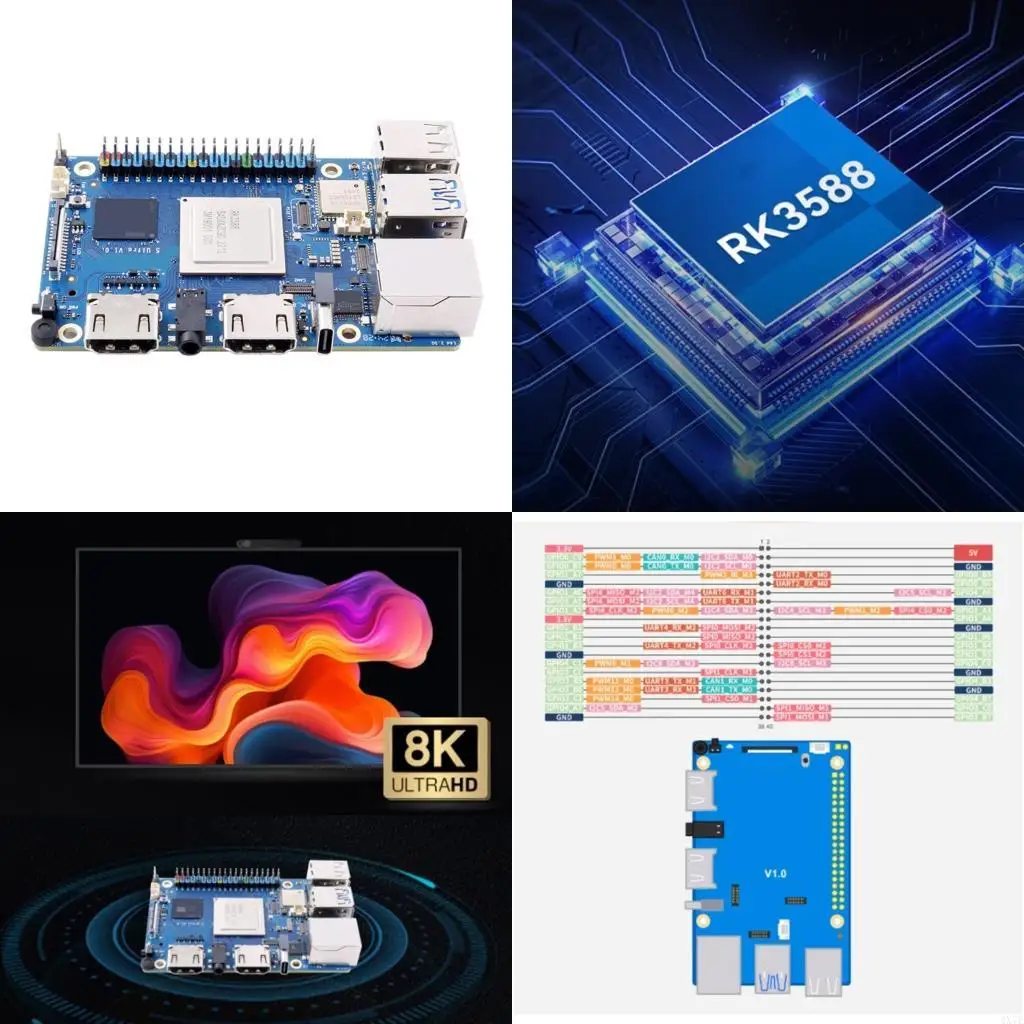 

4x7e 8 Cerbord RK3588 Платформа разработки с PCIE 2,5 ГГц Ethernet