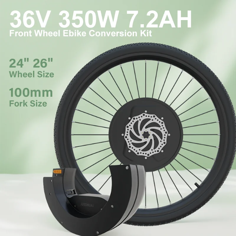 

36V 350W Electric Bike Conversion Kit with Battery 24INCH 26INCH E Bike Front Engine Max Speed 35KM/H E-Bike Kit V Disc Brake
