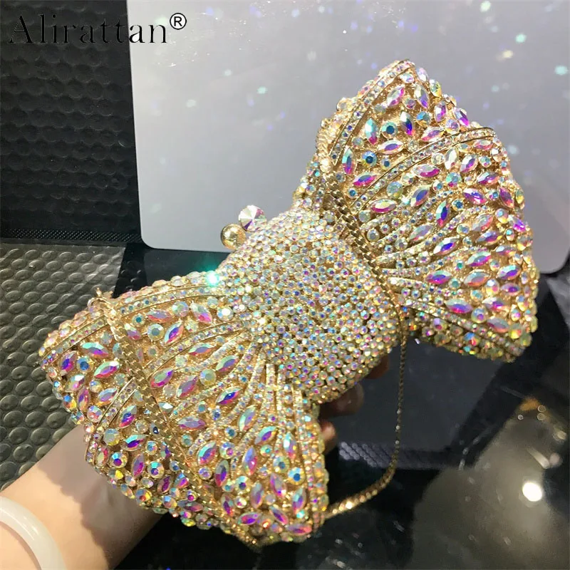 New Bowknot Rhinestone Diamond Clutch Bag,2026 Europe and America Luxury Women Evening Clutches Bags Wedding Party Bag