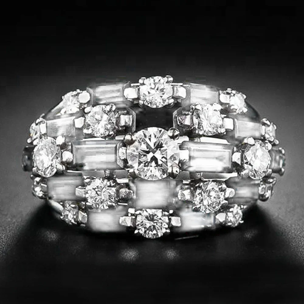 جديد أزياء المرأة وعد خواتم للخطوبة حفل زفاف فاخر مطعمة الرائعة الأزرق/الأبيض تشيكوسلوفاكيا 2025 الاتجاه الحديث مجوهرات #2