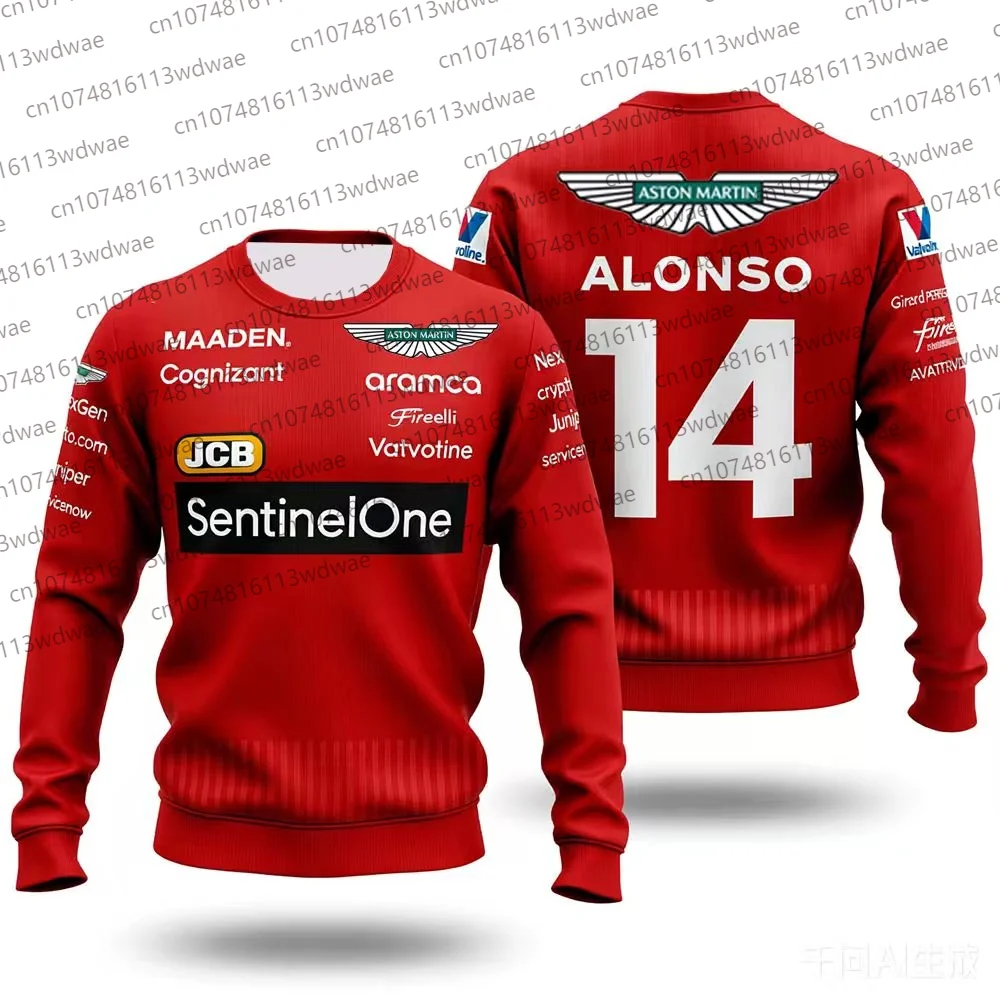 

Футболка с длинным рукавом «Испанский гонщик Фернандо Алонсо 14» — Классический гоночный костюм Aston Martin, быстросохнущая спортивная футболка, брендовая футболка