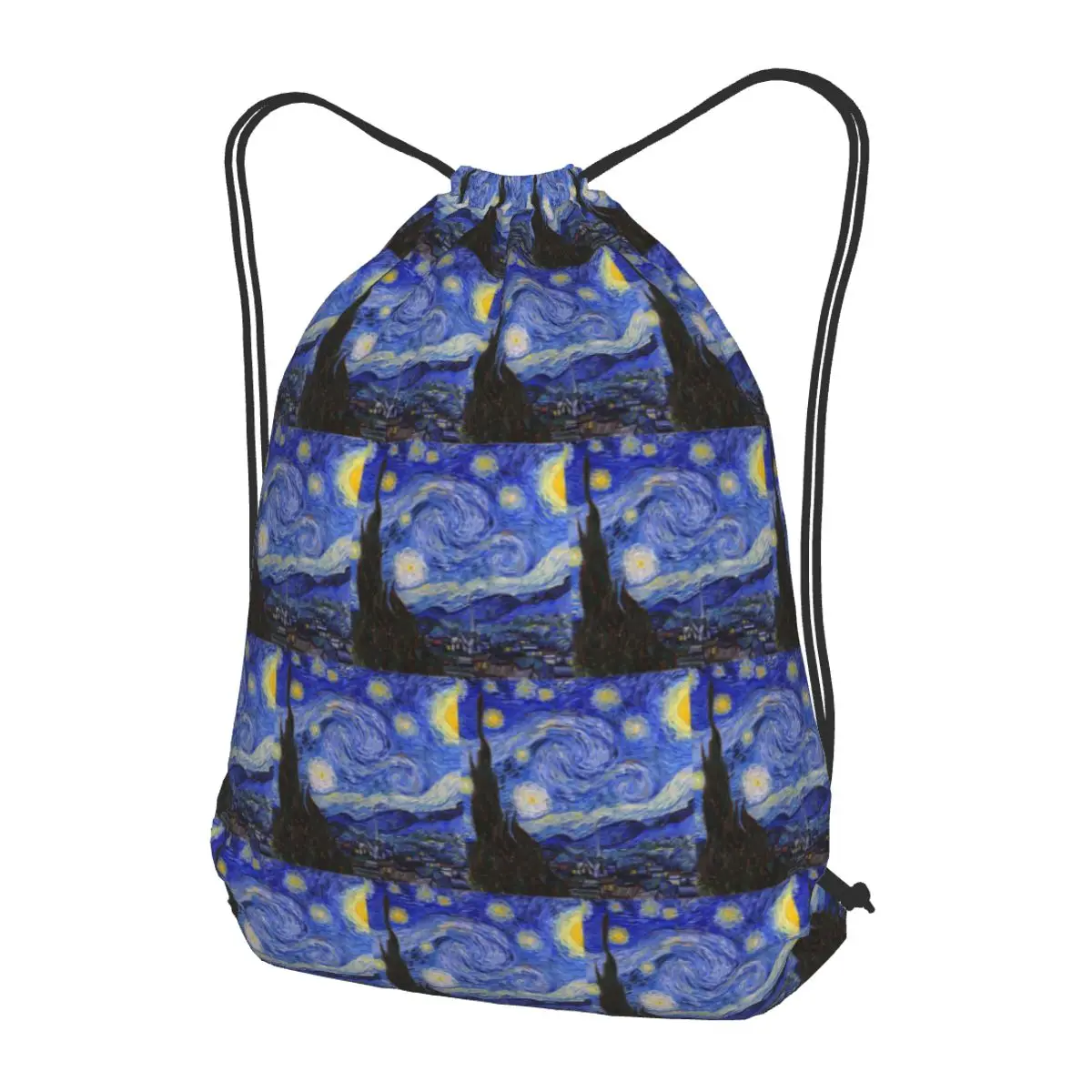 

The Starry Night By Vincent Van Gogh Backpacks Multi-function Drawstring Bags Sports Bag Book Bags for Travel School